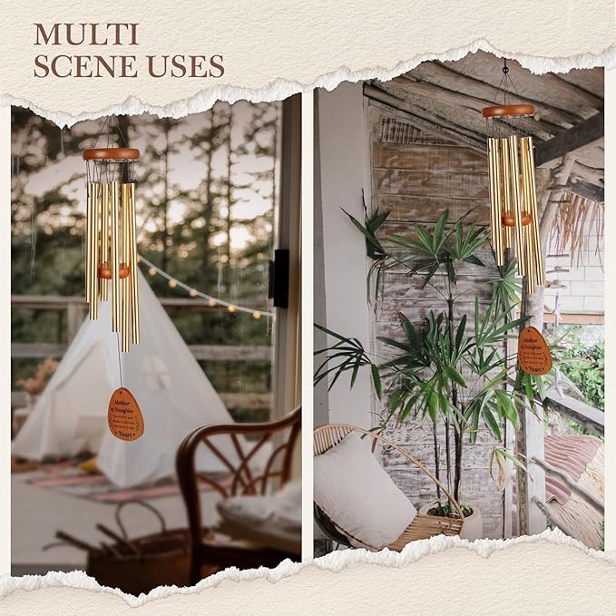 Gifts for Mom & Daughter, Mom & Daughters Wind Chimes, Mother‘s Day Best Gift Ideas, Birthday Gift for Mother and Daughters, Gifts for Mother's Day Birthday Valentines Christmas