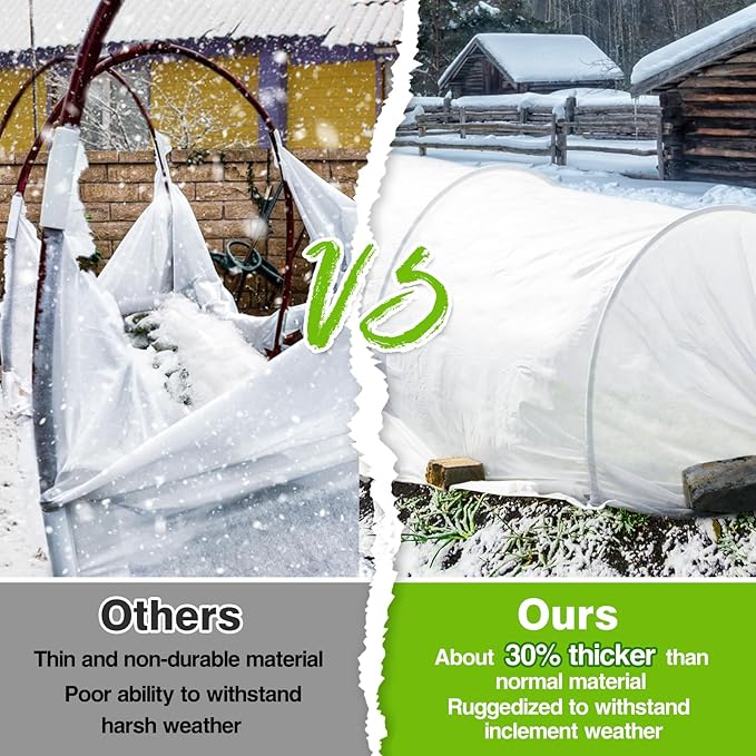 Alphatool Plant Covers Freeze Protection - 10 ft x 50 ft Frost Cloths Blankets for Outdoor Plants, Non-Woven Fabric Floating Row Cover, 1.0oz/yd² Thick Garden Covers for Raised Beds