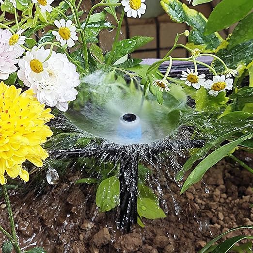 1/4 Inch Quick Connect Drip Emitters 15 Pcs Fan Shape Drip Irrigation Emitters for 1/4" Irrigation Tubing 360 Degree Adjustable Water Flow Irrigation Drip Heads for Potted Plants Flower Raised Bed