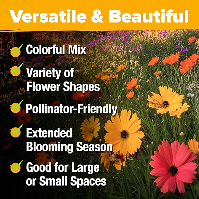 HOME GROWN π¨π¦π π£π₯ππ ππ¨π  Wildflower Seeds Mix - 49,100+ (2oz) Bulk Mix, 21 Varieties Wild Flower - Bee and Butterfly Garden Pack - Native Annual Flowers for Planting for Your Garden