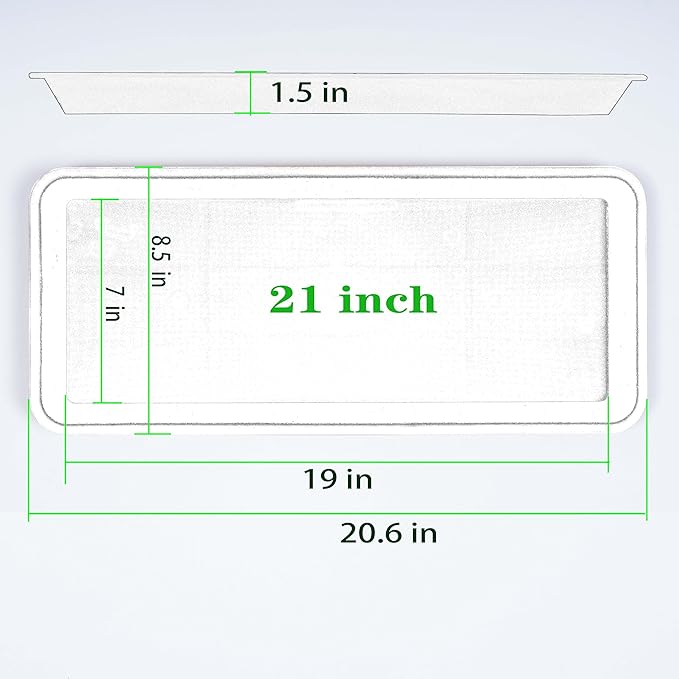 2 Pack of Plastic Plant Tray Saucer Rectangular 20 21 inch, Planter Trays Saucers for Indoors Outdoor, Plant Water Drip Tray for Flower Pot Planter, Windowsill Trays (8.5 X 21'', Black)