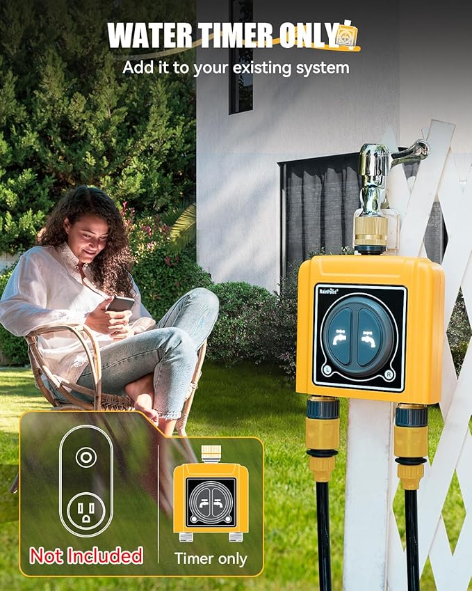 RAINPOINT WiFi Water Timer, Brass Inlet & Outlet,No WiFi Hub, 2.4Ghz WiFi Compatible, TWG004WRF Hub (Lot >202108)