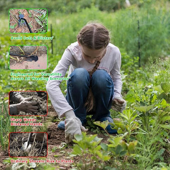 Weed Puller Tool,Portable Garden Hand Tool for Weed Removal,2024 New Garden Weeder Tool Stainless Steel Hand Weeder Tool,Tools for Vegetable Gardening Backyard Farm Planting & Weeding