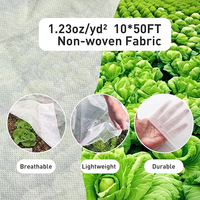 2 Pack Plant Covers Freeze Protection, 10ft x 50ft Frost Blanket for Plants Tree Blanket Cover, Freeze Protection Garden Covers for Outdoor Plants Winter or Floating Row Covers