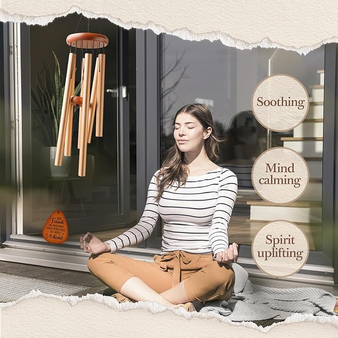 Aurahouse Best Friend Birthday Gifts for Women Men, 36'' Friend Wind Chimes, Bestie Friendship Gifts for Women, Long Distance Gift for Best Friend Woman on Mothers Day