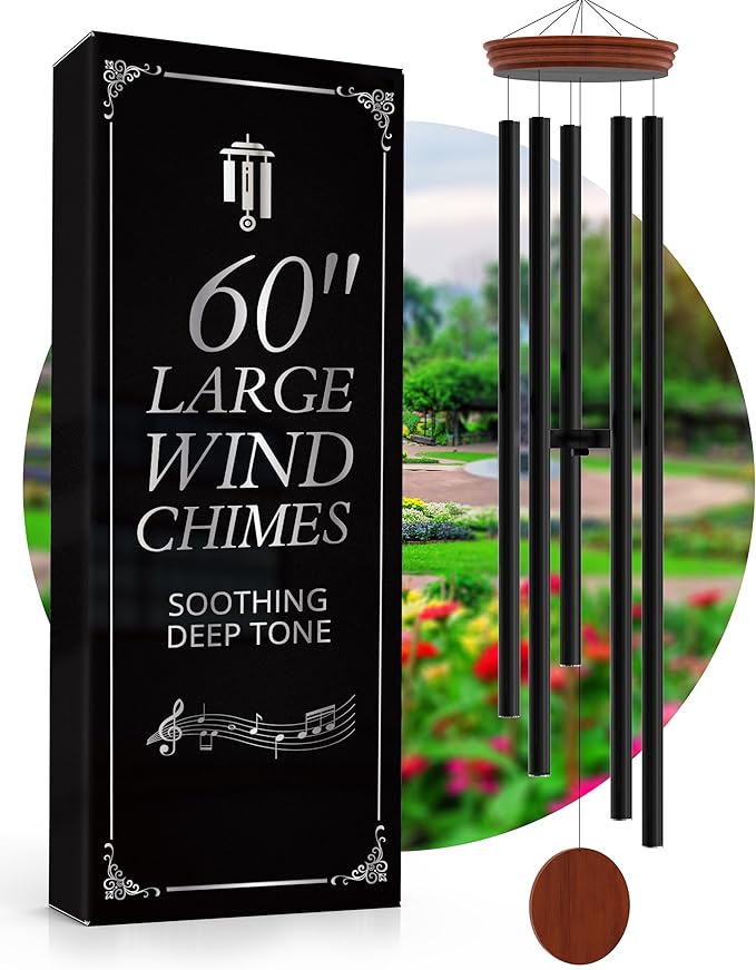 60" Extra Large Wind Chimes for Outside Deep Tone - Soothing Wind Chimes Outdoor Unique, Big Huge Long Windchimes for Outside for Outdoors