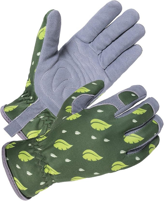SKYDEER Premium Genuine Deerskin Suede Women's Gardening Gloves, Ultra-Soft Padded, Comfort Fit for Work (SD6615)