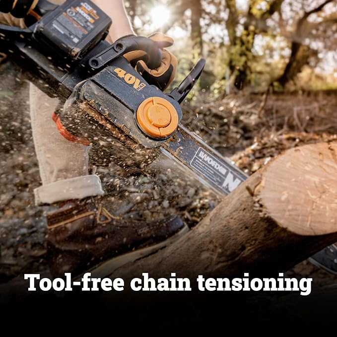 Worx Nitro 40V 16" Cordless Brushless Chainsaw 4.0 Ah Battery and Charger Included WG385