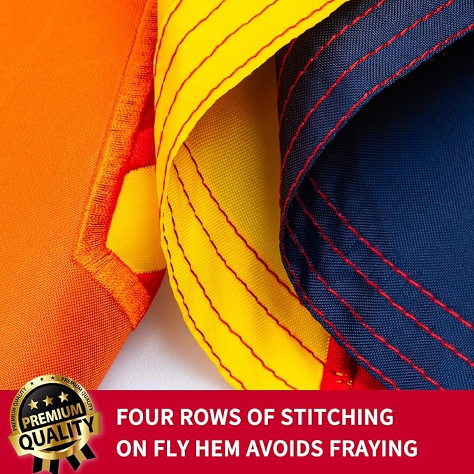 XIFAN Premium Arizona State Flag 3x5 ft Outdoor, Double Sided Embroidered Stars, Heavy Duty 210D Nylon AZ Flags, the Strongest Longest Lasting for Outside with Sewn Stripes/Brass Grommets