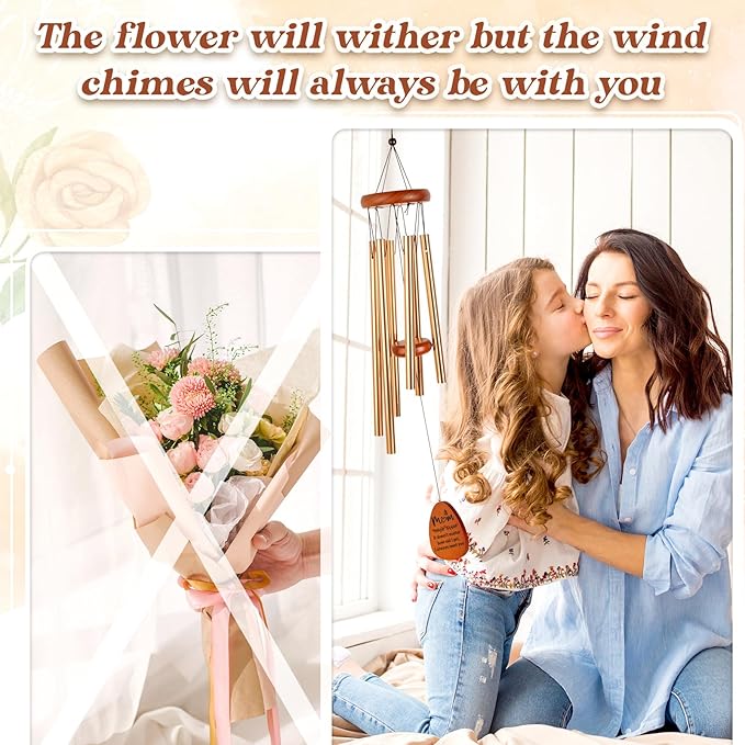 Gifts for Mom Birthday, Mom Birthday Gifts from Daughter Son Kids, Mother Gift Wind Chimes, Unique Mother Gift Ideas for Mother's Day, Christmas, Thanksgiving