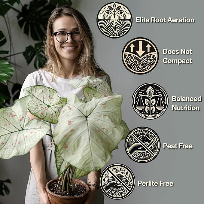 Craft Aroid Potting Mix- Elite Alocasia, Philodendron, Monstera Soil Mix, Chunky, Well Draining Potting Soil for Indoor Plants, All Tropical Plants & Houseplants, Peat Free 12QT