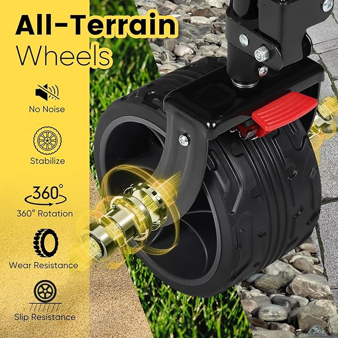 Sekey 48''L Collapsible Foldable Extended Wagon with 440lbs Weight Capacity, Heavy Duty 300L Folding Utility Garden Cart with Big All-Terrain Beach Wheels & Drink Holders. Blue&Grey