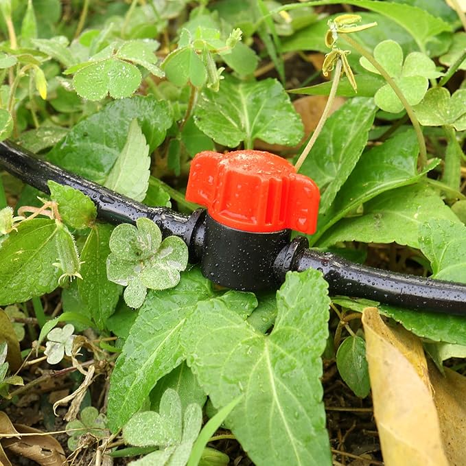 1/4" Drip Irrigation Valve:50 Pack Drip Irrigation Shut Off Switch Valve Fits 1/4 Inch Drip Irrigation Tubing Drip Line Cut Off Valve for Garden Lawn Irrigation System