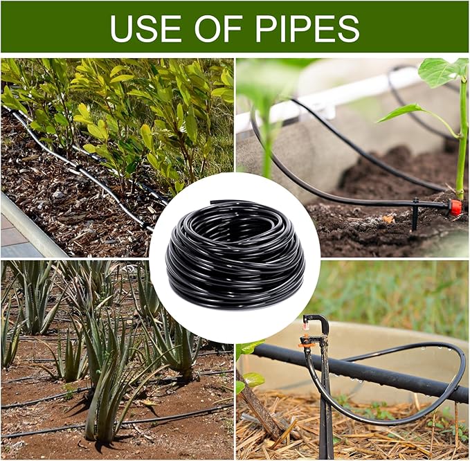 100ft 1/4 inch Blank Drip Irrigation Tubing,1/4 Irrigation Tubing Drip Irrigation Parts Drip Line Irrigation Hose for Drip Irrigation System, Garden Watering Tube Line for Garden Irrigation System