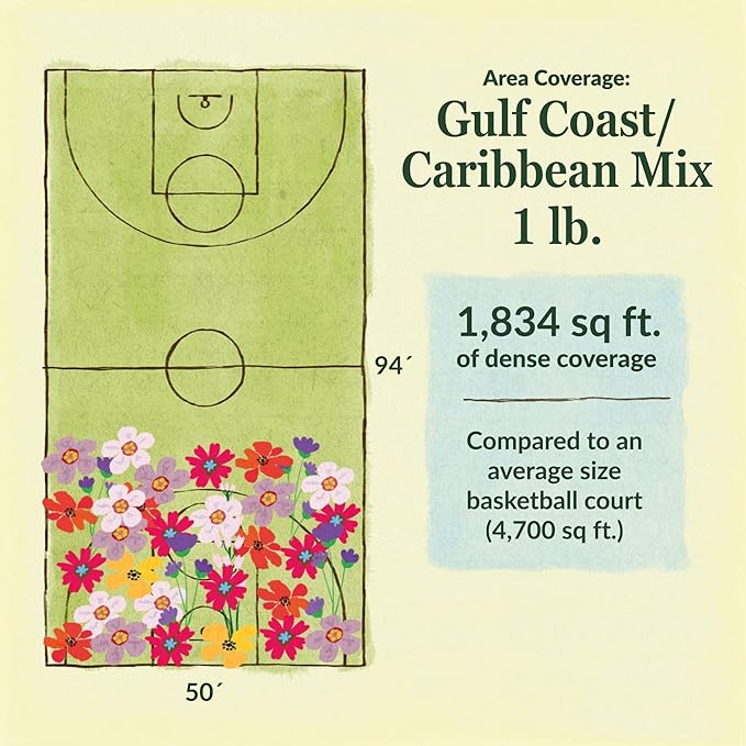 Ferry-Morse Gulf Coast-Caribbean Mix Bulk Wildflower Seeds, 1lb