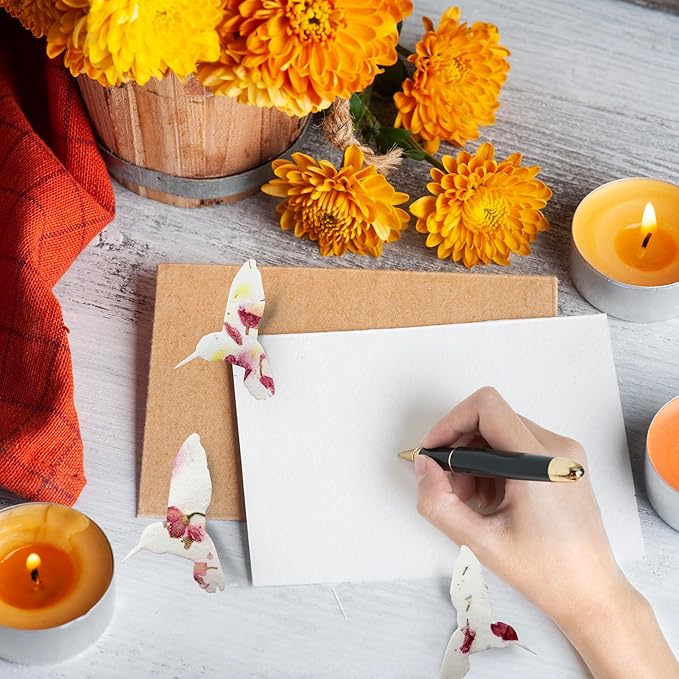 Wildflower Seed Paper - Set of 24 Hummingbird-Shaped for Funeral Favors, Memorial Gifts, & Sympathy Gifts for Loss of Father and Mother (Pink)