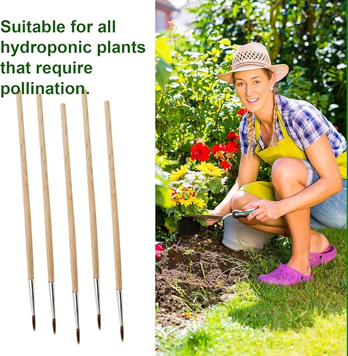 10 Pack Pollination Brush for Indoor Hydroponic Garden,Suitable for Tomatoes, Peppers and Other Flowering Plants Grown in Hydroponic Growing System