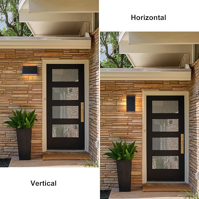 Modern Outdoor Wall Sconce Black LED Outdoor Wall Light Fixtures 5.5" Up and Down Exterior Lighting Fixtures for House Porch Front Door Garage Yard Patio