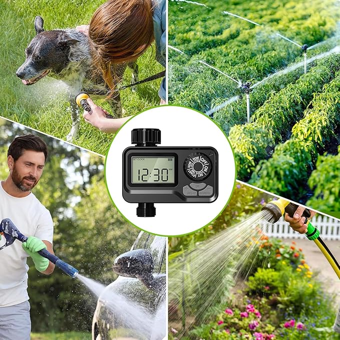 BN LINK Programmable Sprinkler Timer with Rain Delay – Waterproof Digital Water Timer for Garden Hoses, Manual & Automatic Irrigation System, 1 Outlet