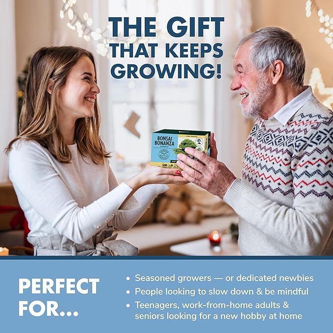 Garden Republic Bonsai Tree Kit - Grow 3 Mini Bonsai Trees, Indoor Plant Growing - Starter Kit with Seeds, Soil, Planters & Shears, Gardening Gifts for Women, Fathers Day Gardening Gifts