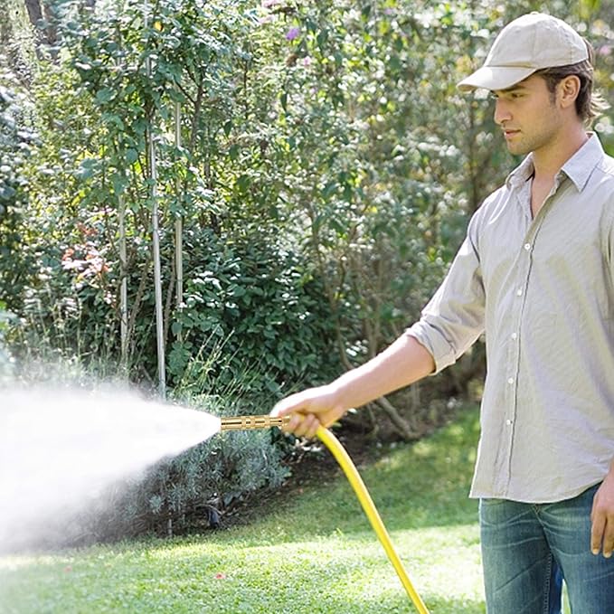 ATDAWN Brass Hose Nozzle, Heavy-Duty Brass Adjustable Twist Hose Nozzle, 2 Pack (3.5")