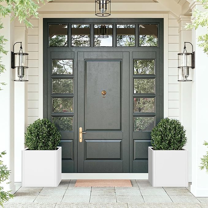 Large Steel Planter Box 26"x26"x26", Heavy Duty Square Metal Planter Box Indoor&Outdoor