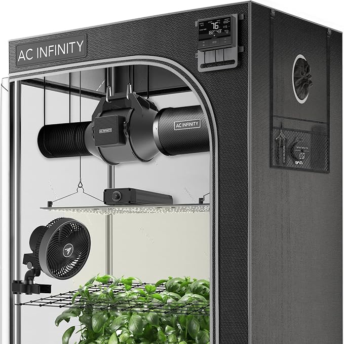 AC Infinity Advance Grow System 2x4, 2-Plant Kit, WiFi-Integrated Grow Tent Kit, Automate Ventilation, Circulation, Schedule Full Spectrum Samsung LM301H LED Grow Light, 2000D Mylar Tent