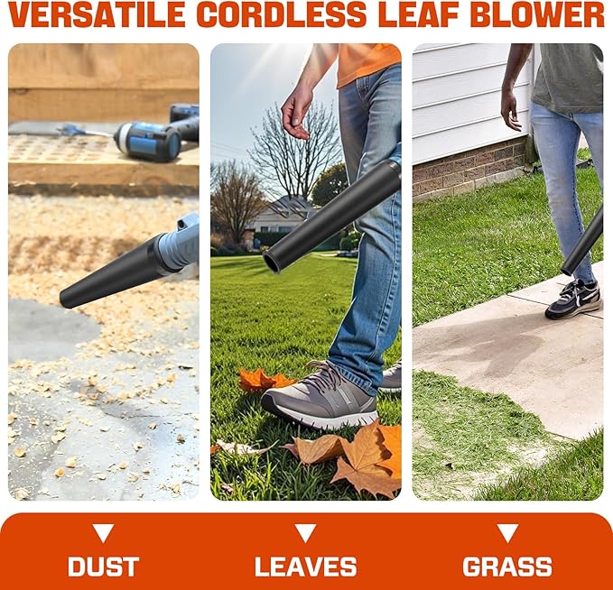 SENIX 20V Cordless Leaf Blower, Electric Blowers with Brushless Motor, 3 Variable Speed Modes, 75 CFM and 180 MPH, 2.5Ah Battery and Charger Included, Lightweight Leaf Blowers for Lawn Care (BLX2-M)