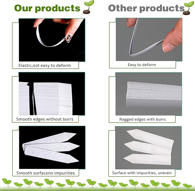 Plant Labels 300Pcs 4 Inch Plastic Plant Name Tags for Seedlings Garden Labels Markers Nursery Plant Tags Seed Labels for Outdoor Garden Plant Label Stakes with Permanet Marking Pen (Mix-Color)