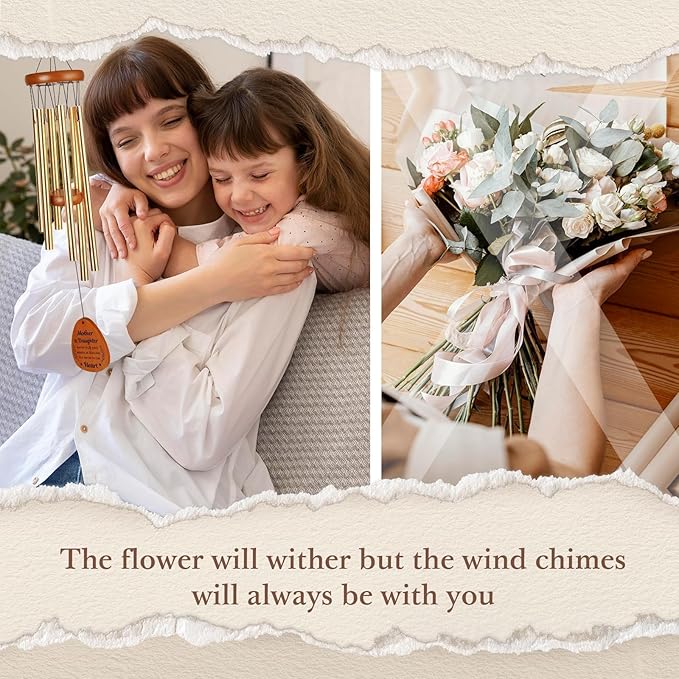 Gifts for Mom & Daughter, Mom & Daughters Wind Chimes, Mother‘s Day Best Gift Ideas, Birthday Gift for Mother and Daughters, Gifts for Mother's Day Birthday Valentines Christmas