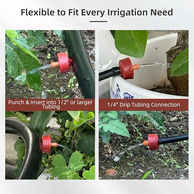 30PCS 3 GPH Pressure Compensating Drip Irrigation Spot Watering Drippers/Emitters, Self-Cleaning Constant Flow Drip Irrigation Emitters Heads Irrigation Drippers Parts for Drip Irrigation System