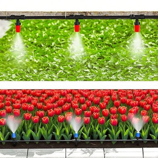 Drip Irrigation System for Garden, 230 ft Garden Watering System Drip Irrigation Kit, with 1/4" & 1/2" Tubing and 20pcs Sprinklers for Lawn Yard Flower Green Houses Plants