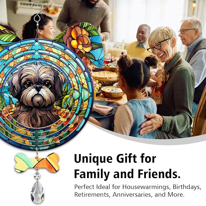 Shih Tzu Dog Ears Wind Spinner, Shih Tzu Wind Spinner Hanging for Yard and Garden
