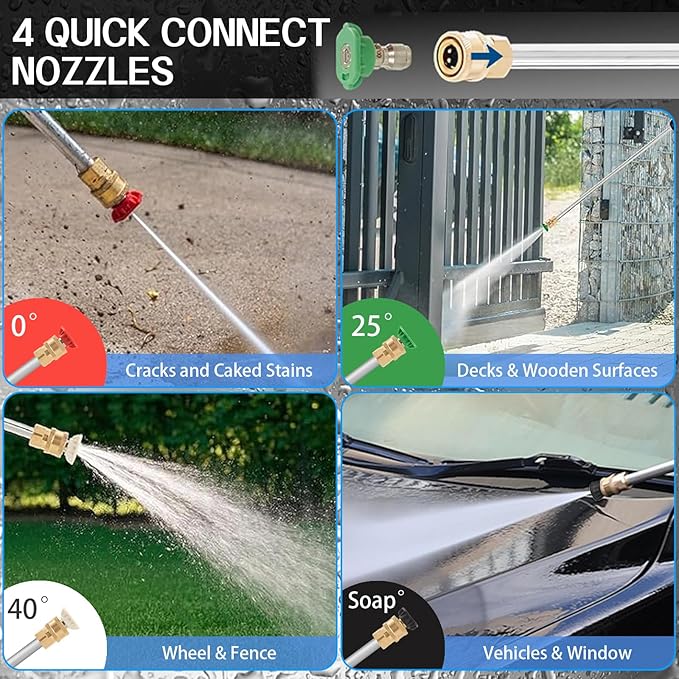 Gas Pressure Washer 3500PSI, 209CC 2.3GPM Gas Power Washers with 25FT Hose, 4 Quick-Connect Nozzles, Soap Tank, Axial Pump, Commercial High Pressure Washers Gas Powered for Car Driveway Wall