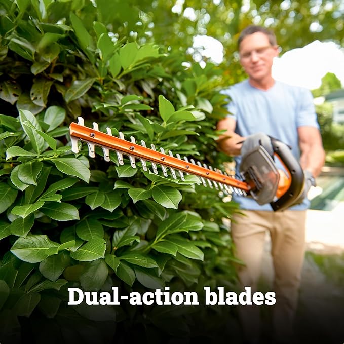 WORX WG261.9 22" 20V Cordless Hedge Trimmer, Battery & Charger Not Included