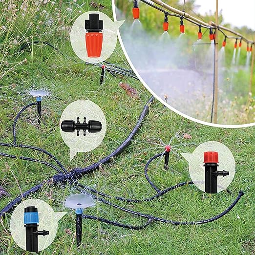 256FT Automatic Drip Irrigation System Kit,Automatic Garden Watering Misting System for Greenhouse, Yard, Plant ,Lawn with 1/2 inch Hose 1/4 inch Distribution Tubing and Accessories