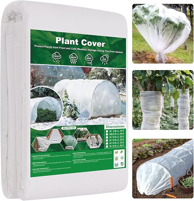 Plant Covers Freeze Protection 10 ft x 30 ft Fabric Frost Cloths for Outdoor Plants 1oz/yd² Floating Row Plant Blankets for Winter Frost Sun Protection