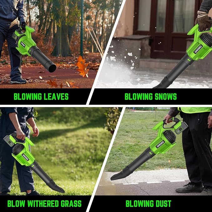 Electric Leaf Blower Cordless, 21V Battery Powered Blower with 2 x 4.0Ah Battery and Charge, 715CFM &180MPH and 3 Speed Mode, Handheld Blowers for Lawn Care, Yard, Leaves, Dust, Snow