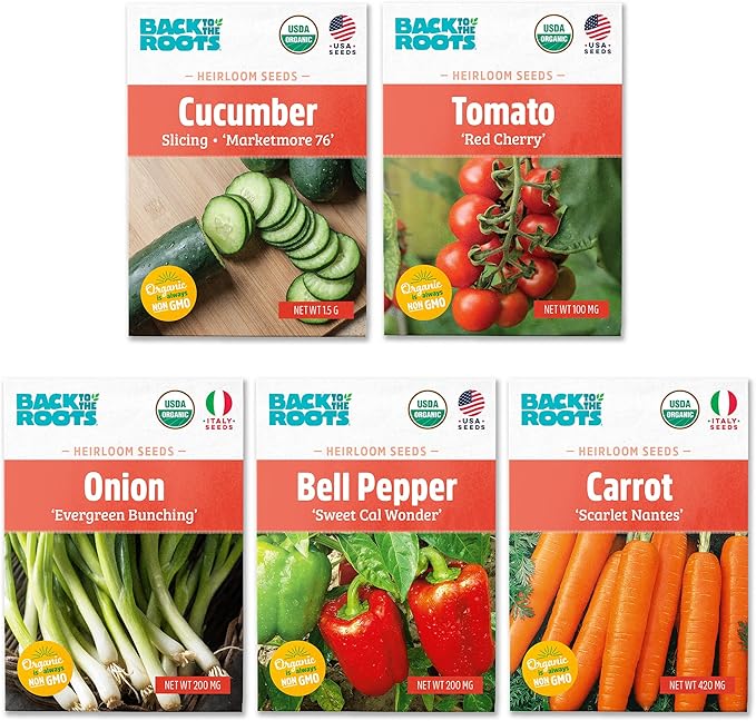 Back to the Roots Organic Vegetable Seeds Variety (5-Pack)