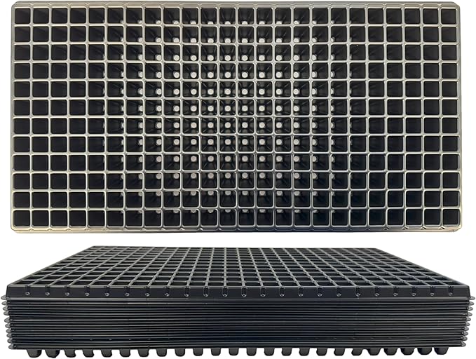 288 Cell Seedling Plastic Nursery Trays, 10 Pack, Thick Durable Germination Plug Trays, 2880 Cells Reusable Plant Propagation