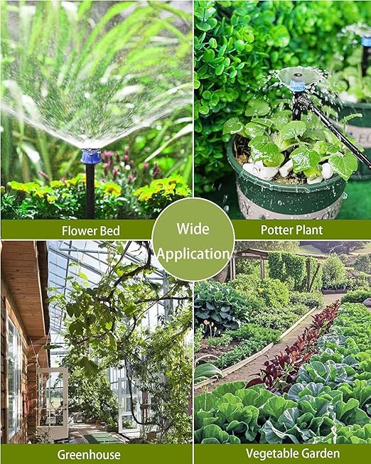 35Pcs Push-to-Fit Drip Irrigation Emitters for 1/4" Irrigation Tubing,360 Degree Adjustable Water Flow Emitters Irrigation Drippers for Garden Watering System