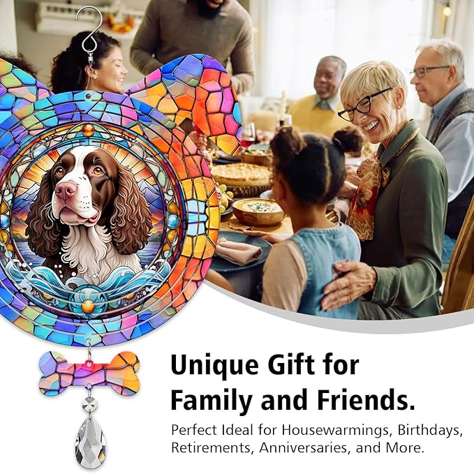 American Water Spaniel Dog Ears Wind Spinner, American Water Spaniel Wind Spinner Hanging for Yard and Garden