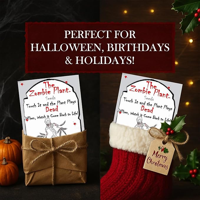 Zombie Plant Seed Packets β Grow a Live Sensitive Plant That Plays Dead When Touched! Indoor Plant Seeds & Educational STEM Activity | House Plant Seeds | Unique Garden Seeds β 2 Pack