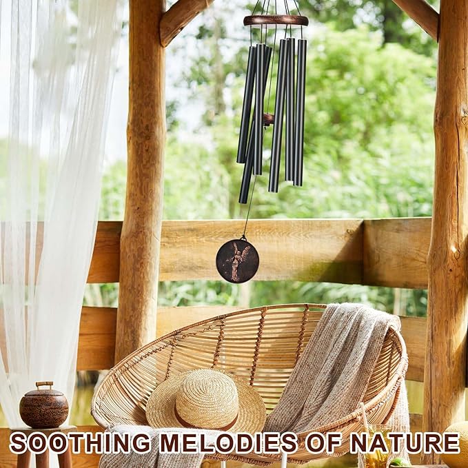 Wind Chimes for Outside, Vintage Angel Deep Tone Wind Chime Outdoor Clearance, Memorial/Festivals/Birthday Gift for Mom Dad Women Grandma, Home Garden Patio Decor (34" Angel)