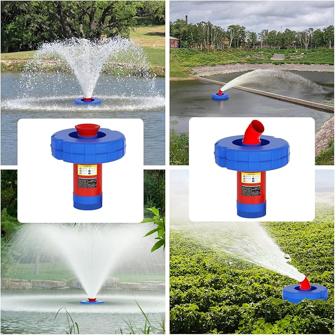 15000 GPH Pond Fountain Aerator - Fully Automatic 110V, 750W (1HP) Floating Fountain and Pond Aerator for Large and Small Outdoor Ponds and Lakes - Pond Fountain with 100 Feet Power Cord.