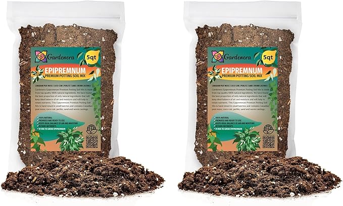 Gardenera Epipremnum Plant Potting Soil - All-Natural Blend for Thriving Epipremnum Plants - Boosts Root Health and Foliage Brilliance - 10 Quart