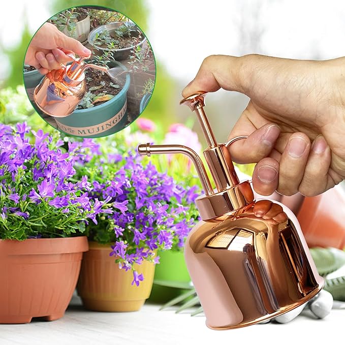 Plant Mister Spray Bottle Stainless steel plant sprayer, small watering can plant spray bottle Modern gardening tools for indoor potted plants watering and spraying