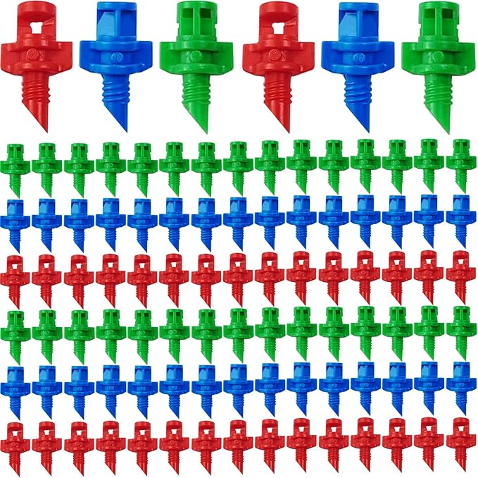 RONYOUNG 360PCS Drip Irrigation Emitters, Micro Sprinkler Heads Irrigation Misting Sprinkler Refraction Micro Sprayer Irrigation Misting Nozzles (90/180/360 Degrees)