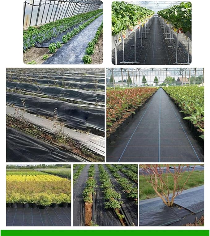 4 FTX100 FT Weed Barrier Fabric Heavy Duty, 4.23oz Landscape Fabric, with 60pcs U-Shaped Landscape Fabric Staples and 60pcsGarden Stakes Gaskets, 1 Shears