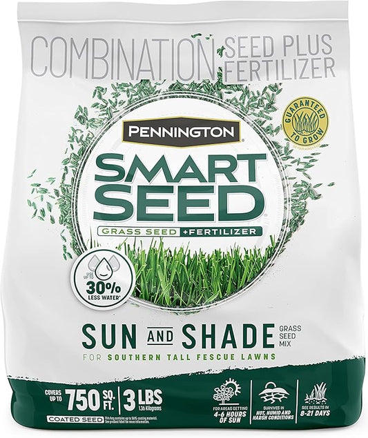 Pennington Smart Seed Sun and Shade Tall Fescue Grass Seed Mix for Southern Lawns 3 lb